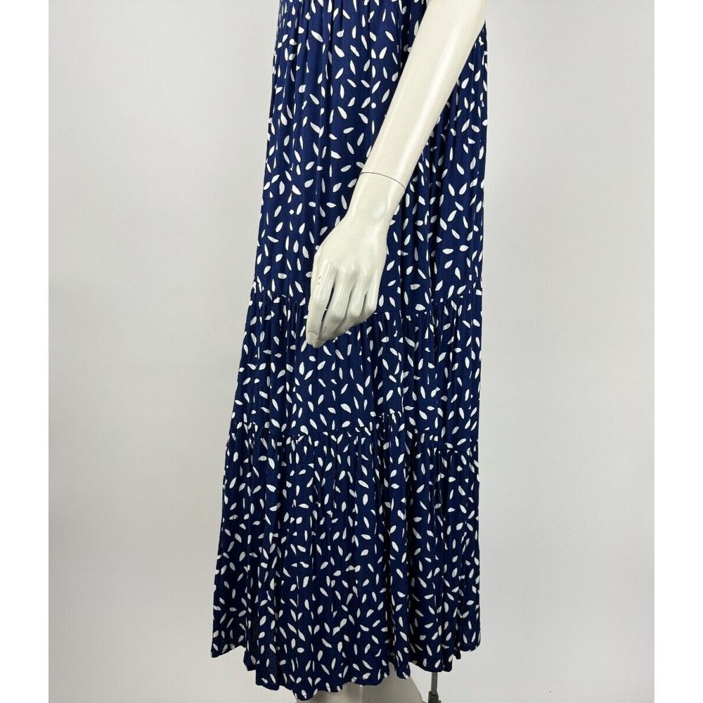 Mister Zimi Short Sleeve Maxi Dress Women 4 EUC Scoop‎ Neck Blue Lightweight - Picture 11 of 16